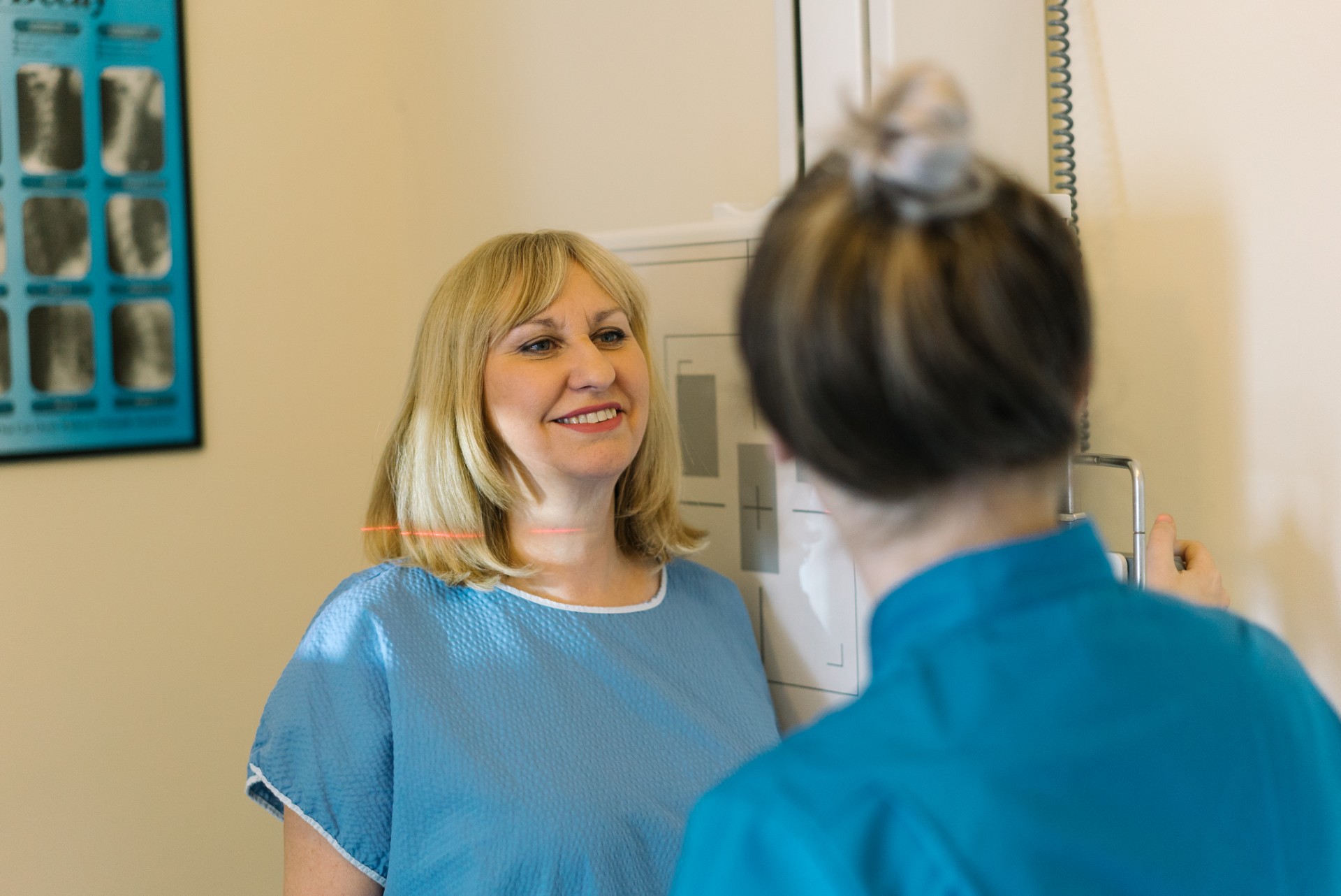 Image of Portland Chiropractic patient in X-ray exam room